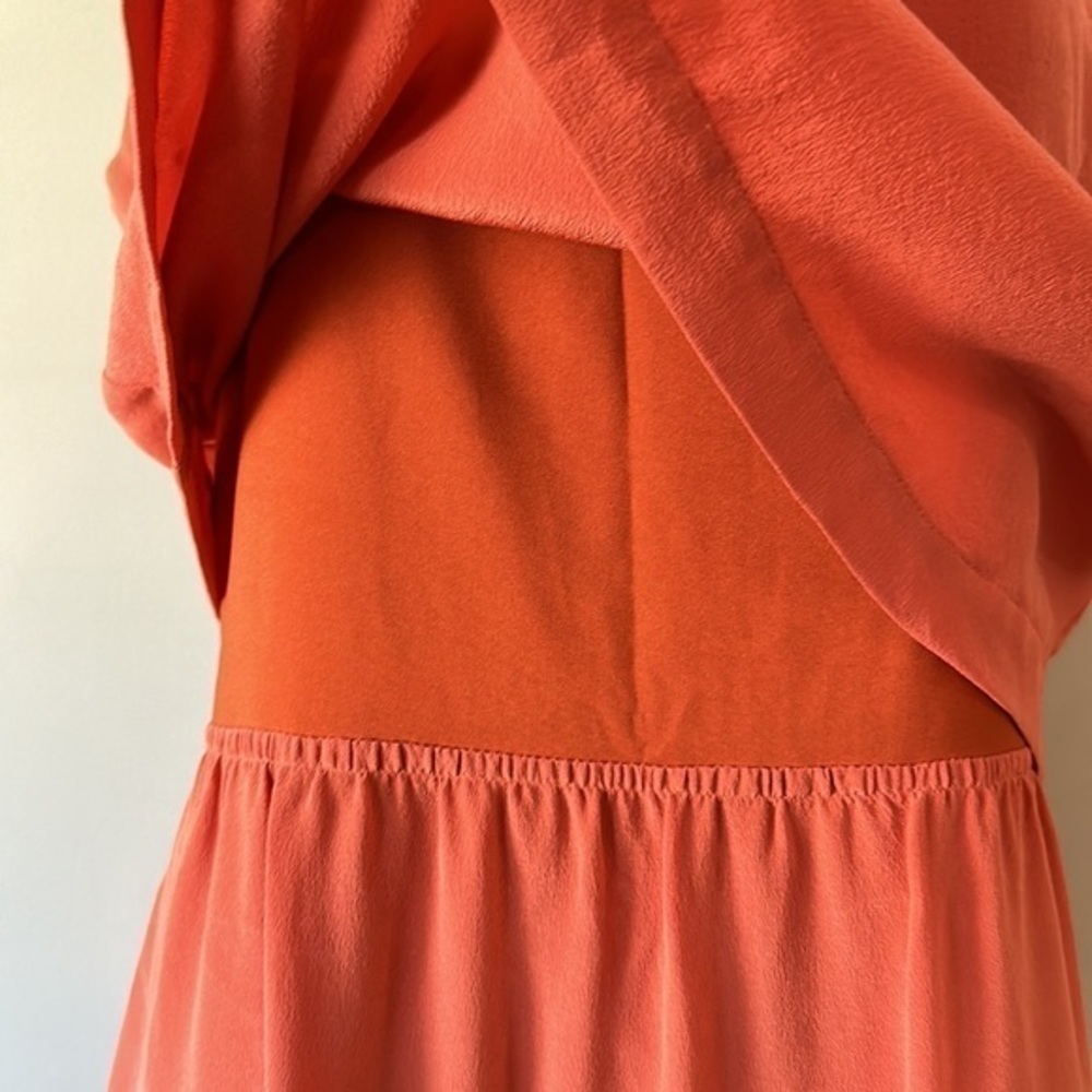Madewell Camisole Overlay orange Silk Slipdress size 2 - Picture 4 of 16